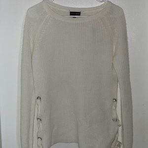 Knitted white sweater